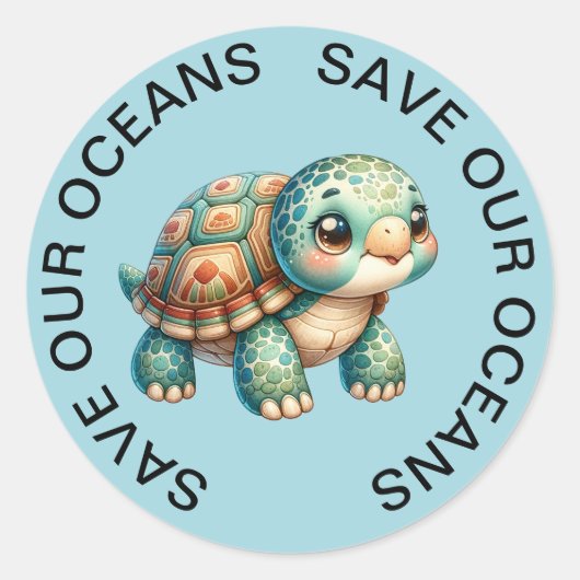 Red onze Oceans Turtle Stickers (Voorkant)