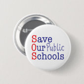 Red onze openbare scholen SOS Ronde Button 5,7 Cm (Voorkant /achterkant)