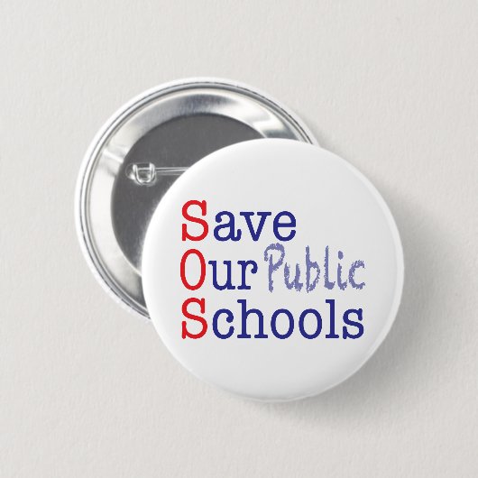 Red onze openbare scholen SOS Ronde Button 5,7 Cm (Voorkant /achterkant)