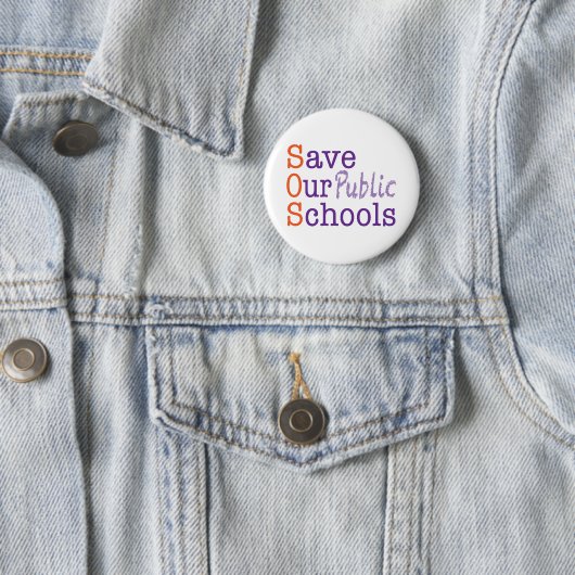 Red onze openbare scholen SOS Ronde Button 5,7 Cm (In situ)