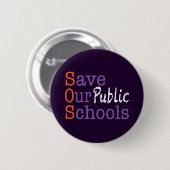Red onze openbare scholen SOS Ronde Button 5,7 Cm (Voorkant /achterkant)