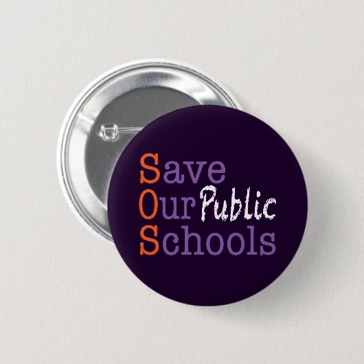 Red onze openbare scholen SOS Ronde Button 5,7 Cm (Voorkant /achterkant)