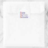 Red onze openbare scholen SOS Ronde Sticker (Tas)