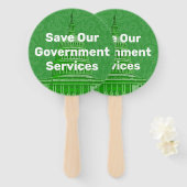 Red onze overheidsdiensten handwaaier (Voorkant en achterkant)