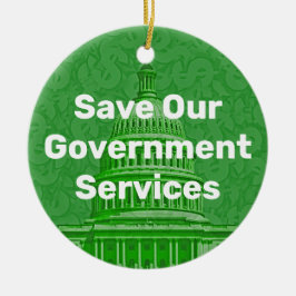 Red onze overheidsdiensten keramisch ornament