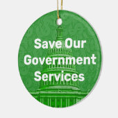 Red onze overheidsdiensten keramisch ornament (Links)