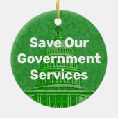 Red onze overheidsdiensten keramisch ornament (Achterkant)