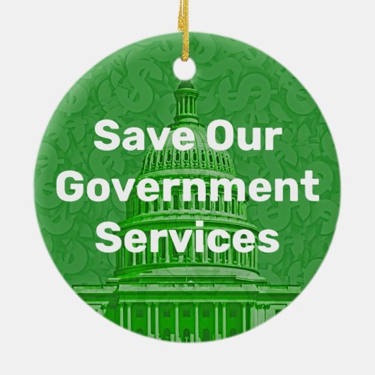 Red onze overheidsdiensten keramisch ornament (Achterkant)