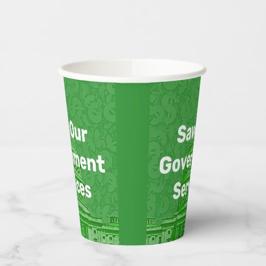 Red onze overheidsdiensten papieren bekers (Links)