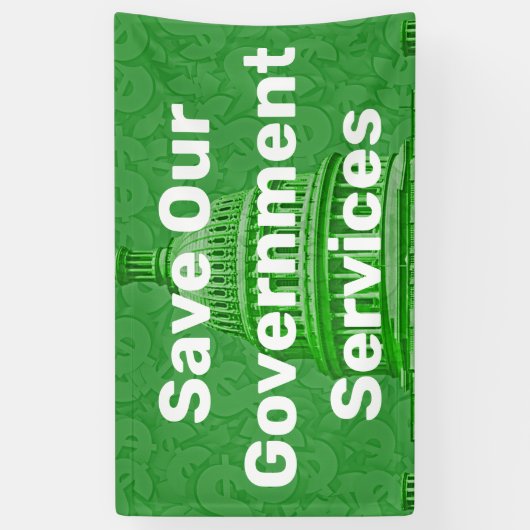 Red onze overheidsdiensten spandoek (Verticaal)