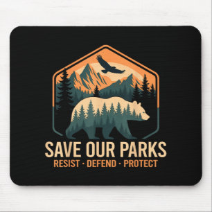 Red onze parken Resist National Park Bescherm ons Muismat