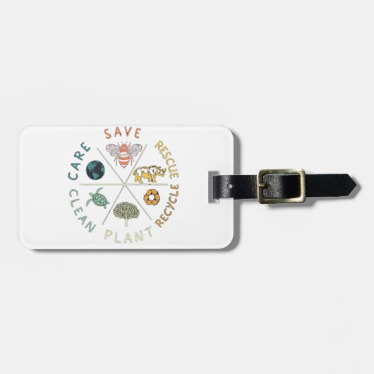 🌎💚 Red Onze Planeet 🌿 Bagagelabel (Voorkant horizontaal)