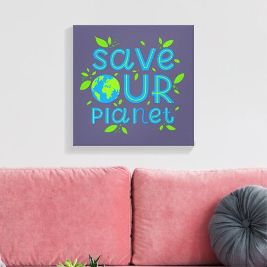 Red onze planeet canvas afdruk (Insitu (Woonkamer))