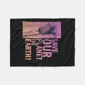 Red onze planeet De Aarde Olifant Milieu P Fleece Deken (Voorkant (Horizontaal))