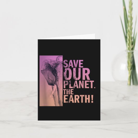Red onze planeet De Aarde Olifant Milieu P Kaart (Voorkant)