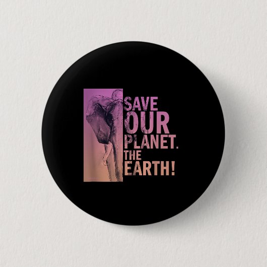 Red onze planeet De Aarde Olifant Milieu P Ronde Button 5,7 Cm (Voorkant)