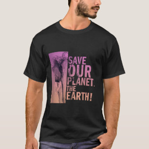 Red onze planeet De Aarde Olifant Milieu P T-shirt
