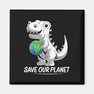 Red onze planeet Earth Day Trex Milieu Kidstod Magneet