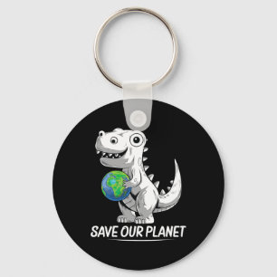 Red onze planeet Earth Day Trex Milieu Kidstod Sleutelhanger