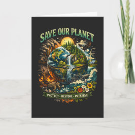Red Onze Planeet Feestdagen Kaart