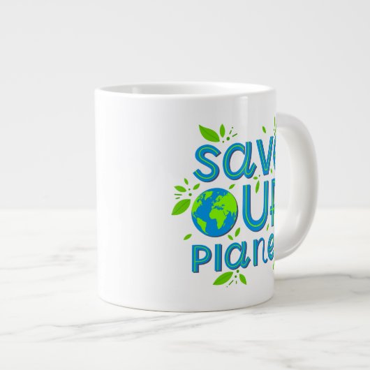 Red onze planeet grote koffiekop (Voorkant rechts)