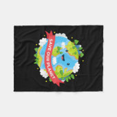 Red onze planeet Moeder Aarde Milieubescherming Fleece Deken (Voorkant (Horizontaal))