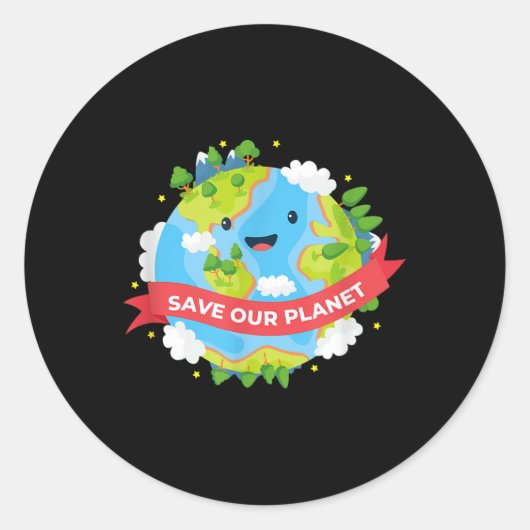 Red onze planeet Moeder Aarde Milieubescherming Ronde Sticker (Voorkant)
