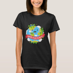 Red onze planeet Moeder Aarde Milieubescherming T-shirt