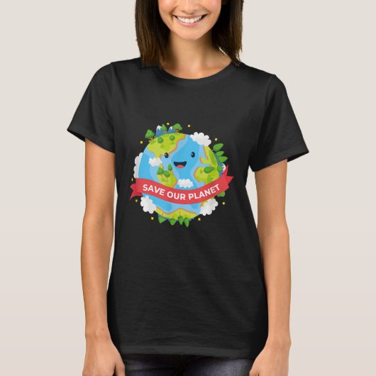 Red onze planeet Moeder Aarde Milieubescherming T-shirt (Voorkant)