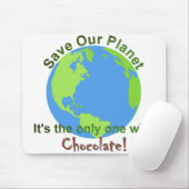 Red onze planeet Mousepad Muismat (Met muis)