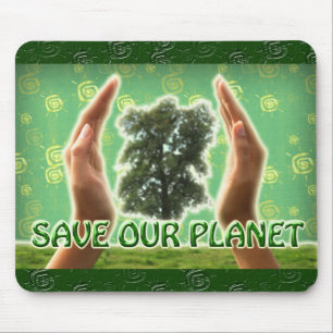 Red onze planeet Mousepad Muismat