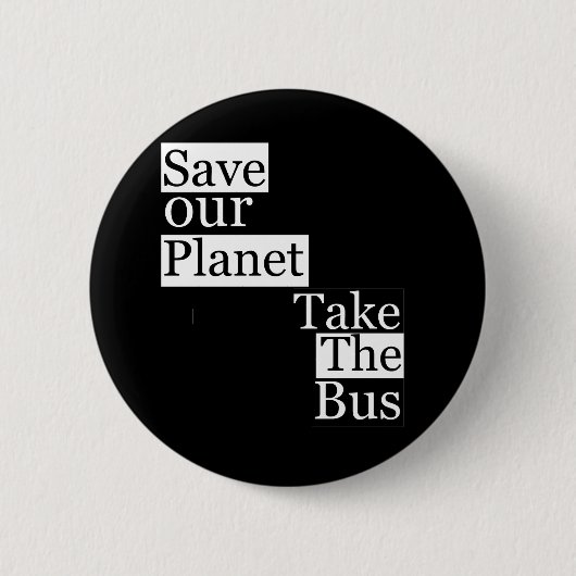 Red onze planeet, neem een bus ronde button 5,7 cm (Voorkant)