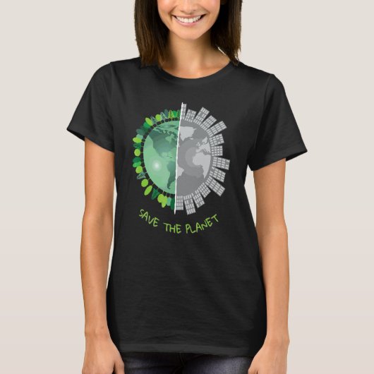red onze planeet opwarming klimaatverandering t-shirt (Voorkant)