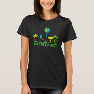 Red onze planeet, red bomen sparen de aarde elke d t-shirt