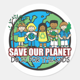 Red onze planeet ronde sticker
