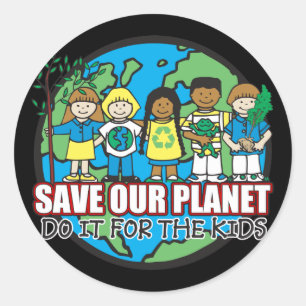 Red onze planeet ronde sticker