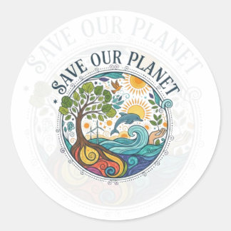 RED onze PLANEET Ronde Sticker