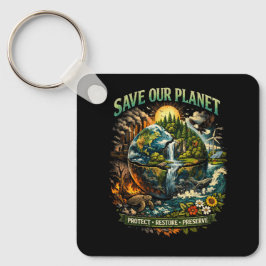 Red Onze Planeet Sleutelhanger