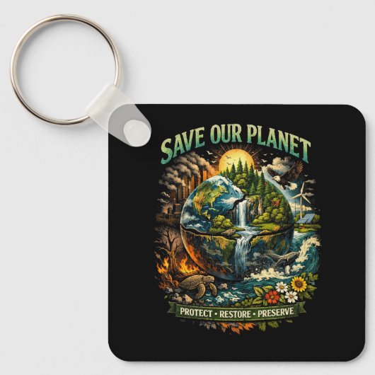 Red Onze Planeet Sleutelhanger (Voorkant)