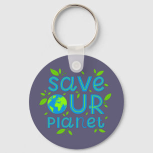 Red onze planeet sleutelhanger