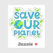 Red onze planeet sticker (Vel)