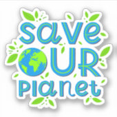 Red onze planeet sticker (Voorkant)