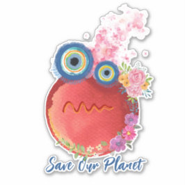 Red onze planeet sticker