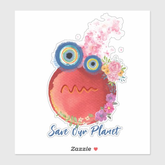 Red onze planeet sticker (Vel)