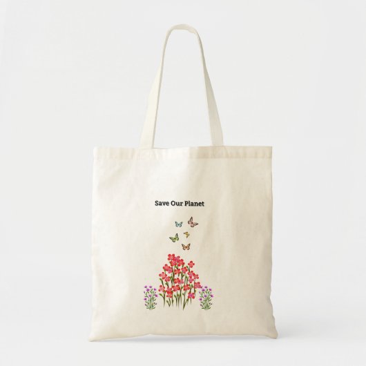 Red onze planeet tote bag (Voorkant)