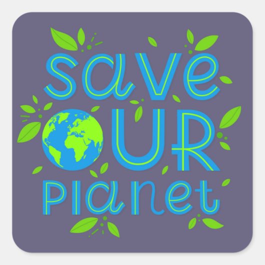 Red onze planeet vierkante sticker (Voorkant)
