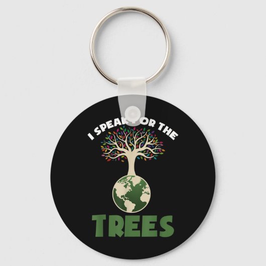 Red onze planeet voor milieubescherming bomen sleutelhanger (Voorkant)