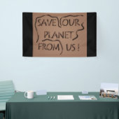 Red onze planeet, wees er vriendelijk voor spandoek (Beurs)