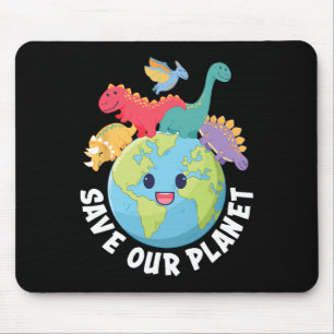 Red onze Planet Dinosaurus Earth Day Kinder Jongen Muismat