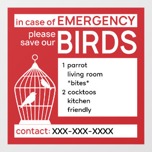 Red onze vogels bewerkbaar raamsticker